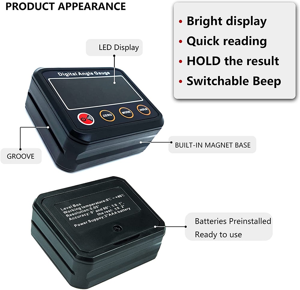 DL1912--4-x-90deg-Digital-Protractor-Angle-Finder-Bevel-Box-with-Magnetic-Base-and-Backlight-for-Woo-1917421-5