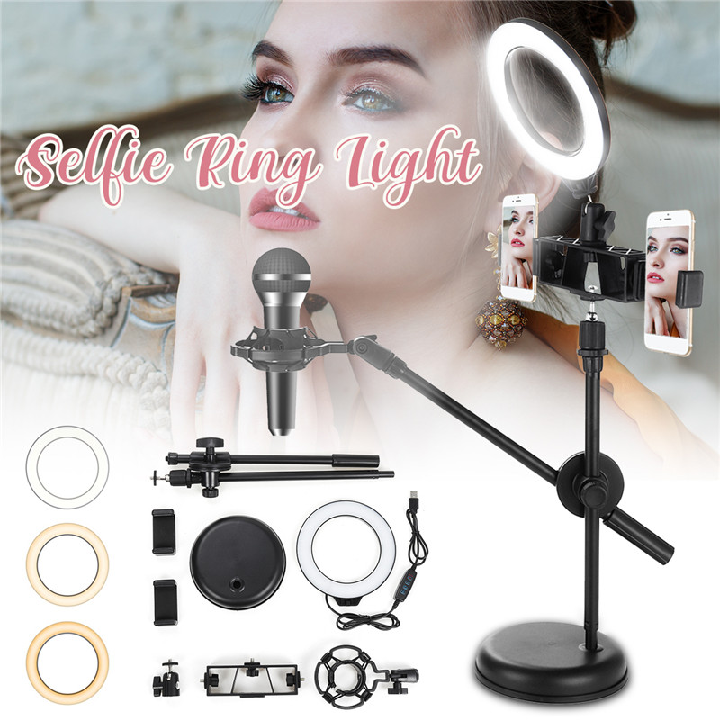 Dimmable-LED-Ring-Light-KitLight-Stand-6500K-Camera-Photo-Video-Desktop-Lamp-1640555-1