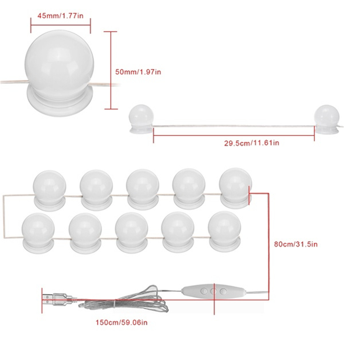 Tri-Color-Dimmable-USB-61014LEDs-Vanity-Mirror-Lamp-Kit-Makeup-Headlight-Dresser-Lamp-1710458-7