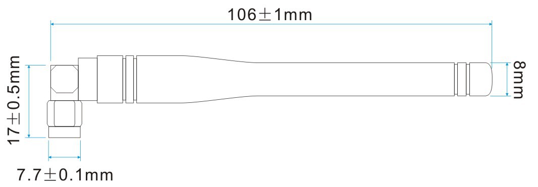 5Pcs-490MHz-Gold-plated-Elbow-Bar-Antenna-SW490-WT100-Communication-Antenna-1796981-1