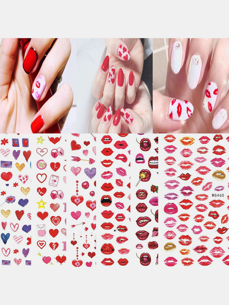 3D-Nail-Art-Stickers-Heart-Colorful-Red-Lip-Nail-Transfer-Decals-Valentines-Day-Tips-1804925-1