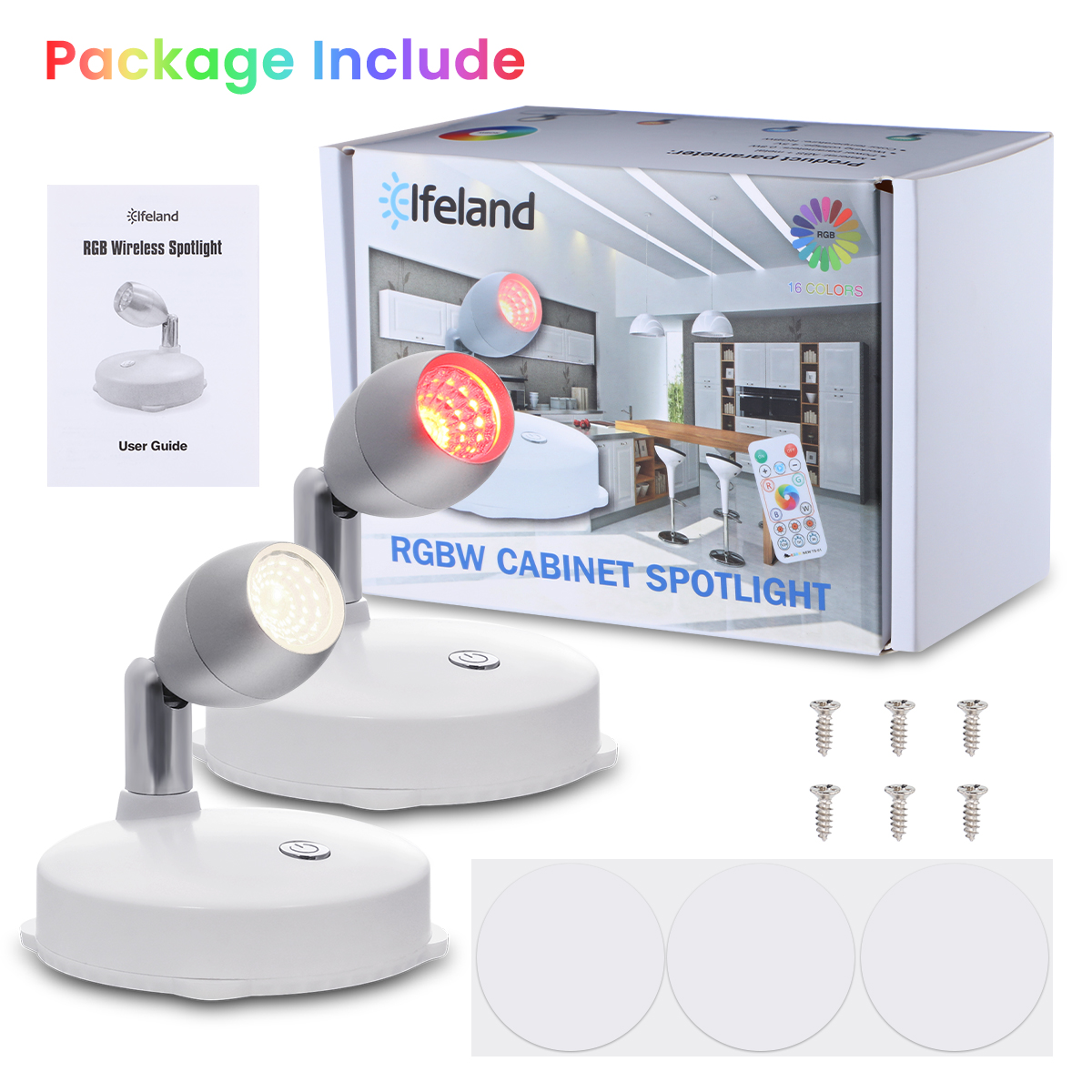2PCS-Elfeland-Battery-Powered-RGB-LED-Cabinet-Light-Spotlights-with-Two-Remote-Controls-for-Wardrobe-1715076-7