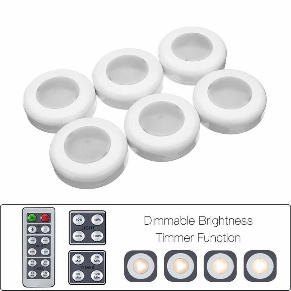 6Pcs-05W-Round-Remote-Control-LED-Cabinet-Light--Dimmable-Timer-Closet-Light-Night-Light-DC45V-1305957-5