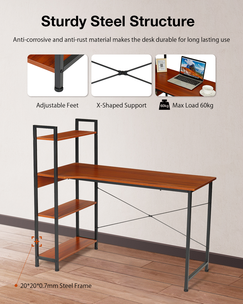 Douxlifereg-DL-OD05-473quot-Large-Desktop-H-Shaped-Computer-Laptop-Desk-15mm-E1MDF-X-Shaped-Sturdy-S-1802144-2