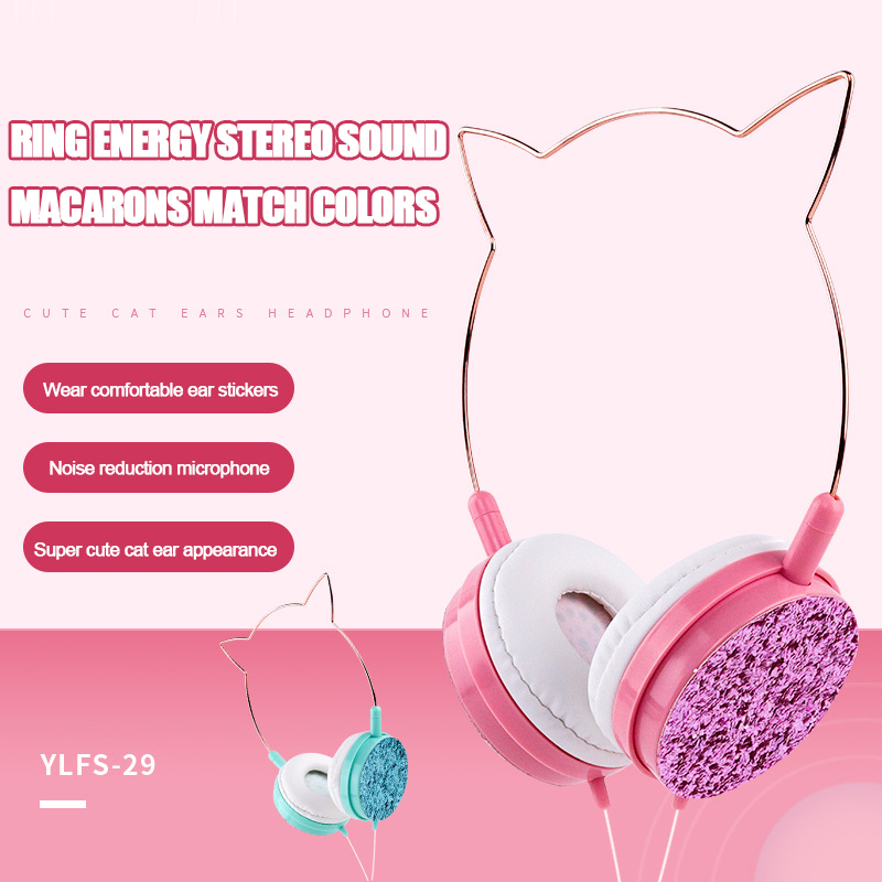 Bakeey-Wired-Headphones-Stereo-Bass-Noise-Reduction-40MM-Drivers-Headset-35MM-Metallic-Cat-Ear-Kid-C-1804607-6