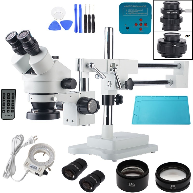 35X-90X-Double-Boom-Stand-Zoom-Simul-Focal-Trinocular-Stereo-Microscope48MP-2K-HDMI-USB-Industrial-C-1767629-1