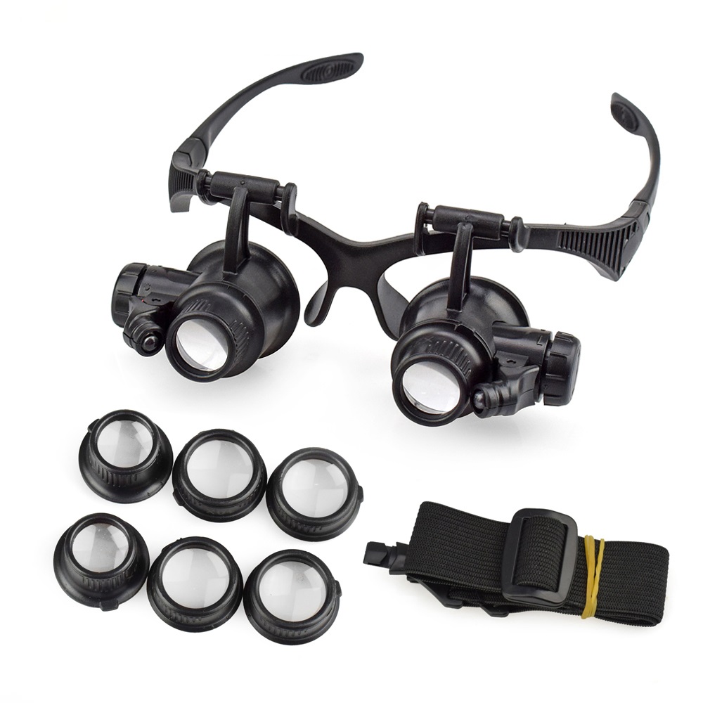 NEWACALOX-10X15X20X25X-Portable-Head-Wearing-Double-Eye-Magnifying-Glass-2-LED8-Lens-Jewelry-Watchma-1713749-1