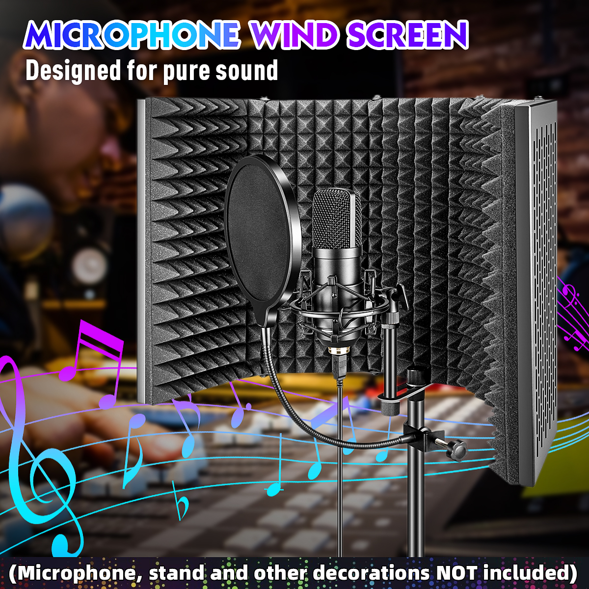 5-Plate-Folding-Recording-Microphone-Wind-Screen-Soundproof-Insolation-Shield-1752219-1