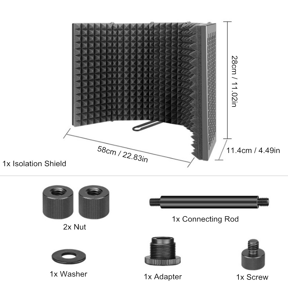 5-Plate-Folding-Recording-Microphone-Wind-Screen-Soundproof-Insolation-Shield-1752219-3