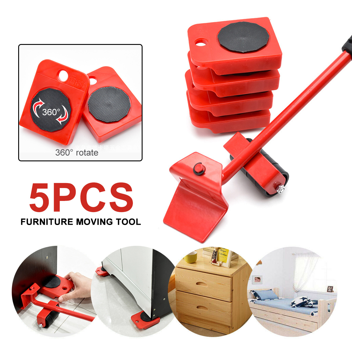 5PCS-Furniture-Lifter-Easy-Moving-Sliders-Mover-Tool-Set-Roller-Move-Tools-1849086-2