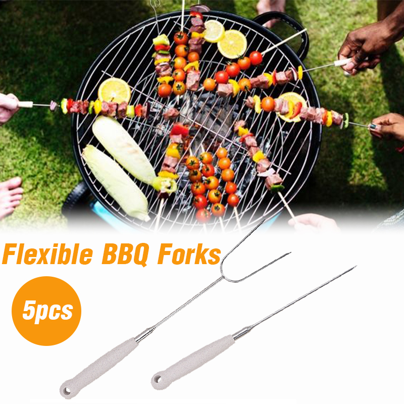 5PCS-Telescoping-Roasting-Sticks-Barbecue-Spit-Forks-Sausage-BBQ-Barbecue-Tool-1712420-1