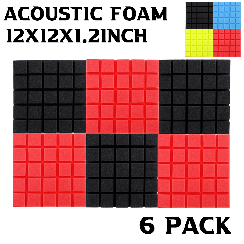 6Pcs-Acoustic-Wall-Panel-Tiles-Studio-Sound-Proofing-Insulation-Foam-30x30x3cm-1739650-2