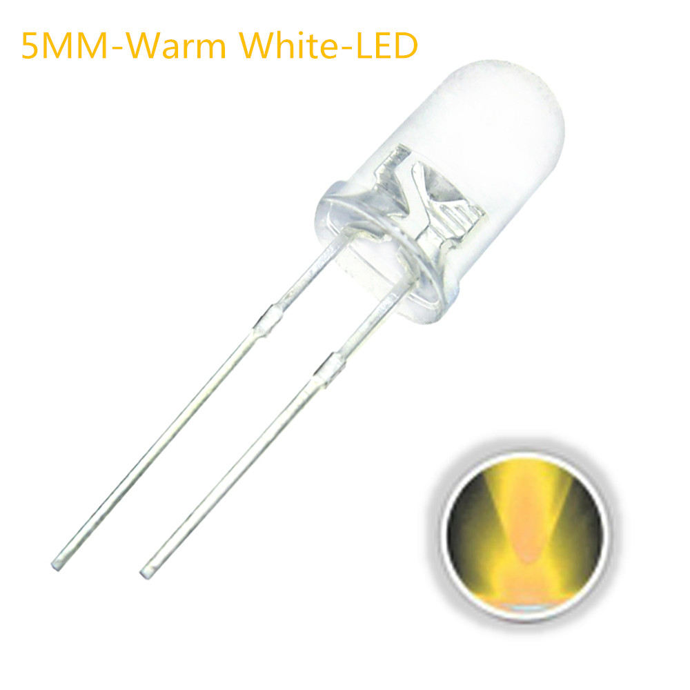 100PCS-5MM-20mA-3V-Warm-White-Transparent-Ultra-Bright-3000K-Round-LED-Diode-DIY-Lamp-1535706-1