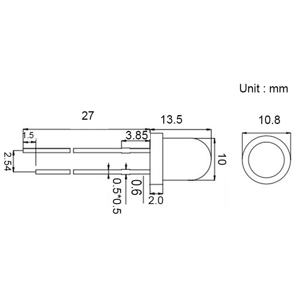 50pcs-10mm-3V-20mA-2Pin-Frosted-455-465nm-Blue-DIY-LED-Diode-Round-Through-Hole-Emitting-Lamp-1560337-3