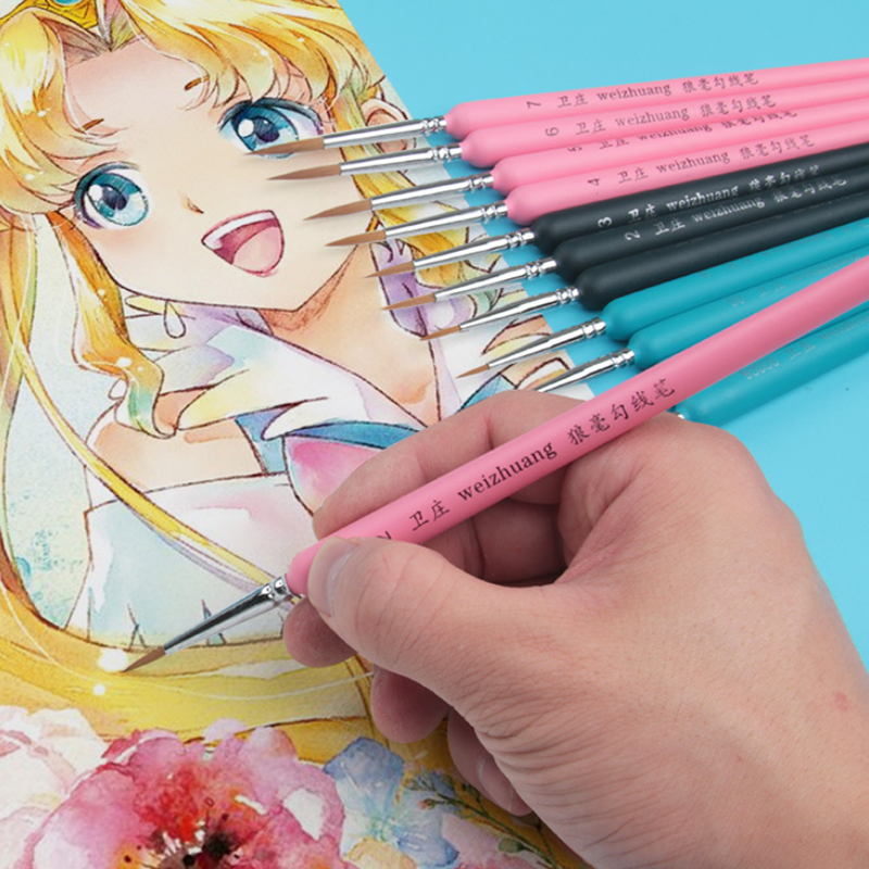 10-PCS-00-Hook-Line-Pen-Watercolor-Soft-Hair-Painting-Brush-for-Acrylic-Painting-1629430-5