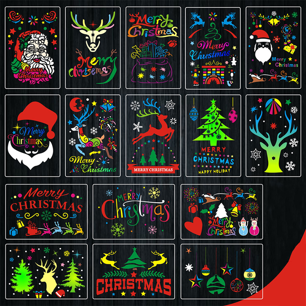 16pcs-DIY-Christmas-Hollowed-Out-Template-Painting-Set-Template-Decoration-Wall-Painting-for-Adults--1720933-1