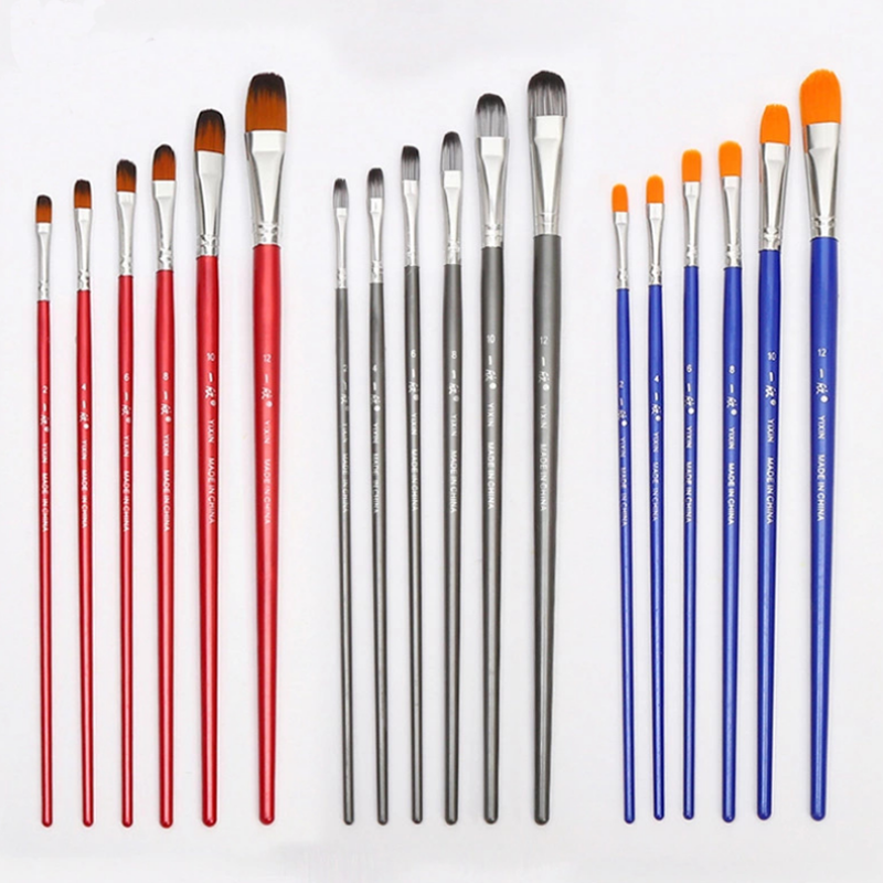 6-Pcs-Oil-Brush-Set-Nylon-Painting-Brush-Flat-Round-Head-for-Student-Drawing-1621782-1