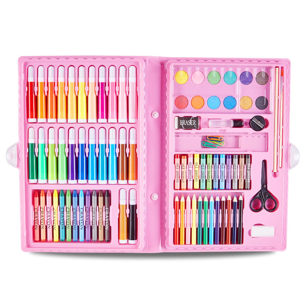 90Pcs-Painting-Art-Set-Kids-Painting-Tool-Drawing-Graffiti-Toys-Watercolor-Pens-Oil-Pastel-Children--1739998-7