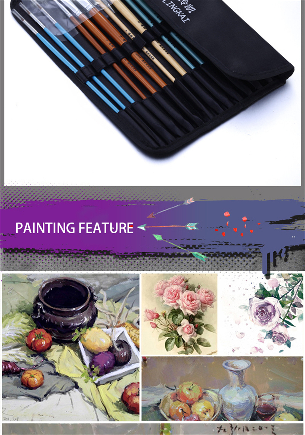 Bolingkai-14Pcs-Oil-Painting-Pen-Set-Multifunction-Painting-Brush-Set-Drawing-Sketching-Oil-Painting-1765954-13