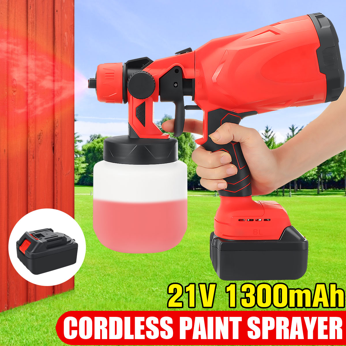 21V-1300mAh-Paint-Spray-Guns-Craft-Painting-Tool-Spray-Model-Airbrush-Electric-Paint-Sprayer-W-12-Ba-1872349-2