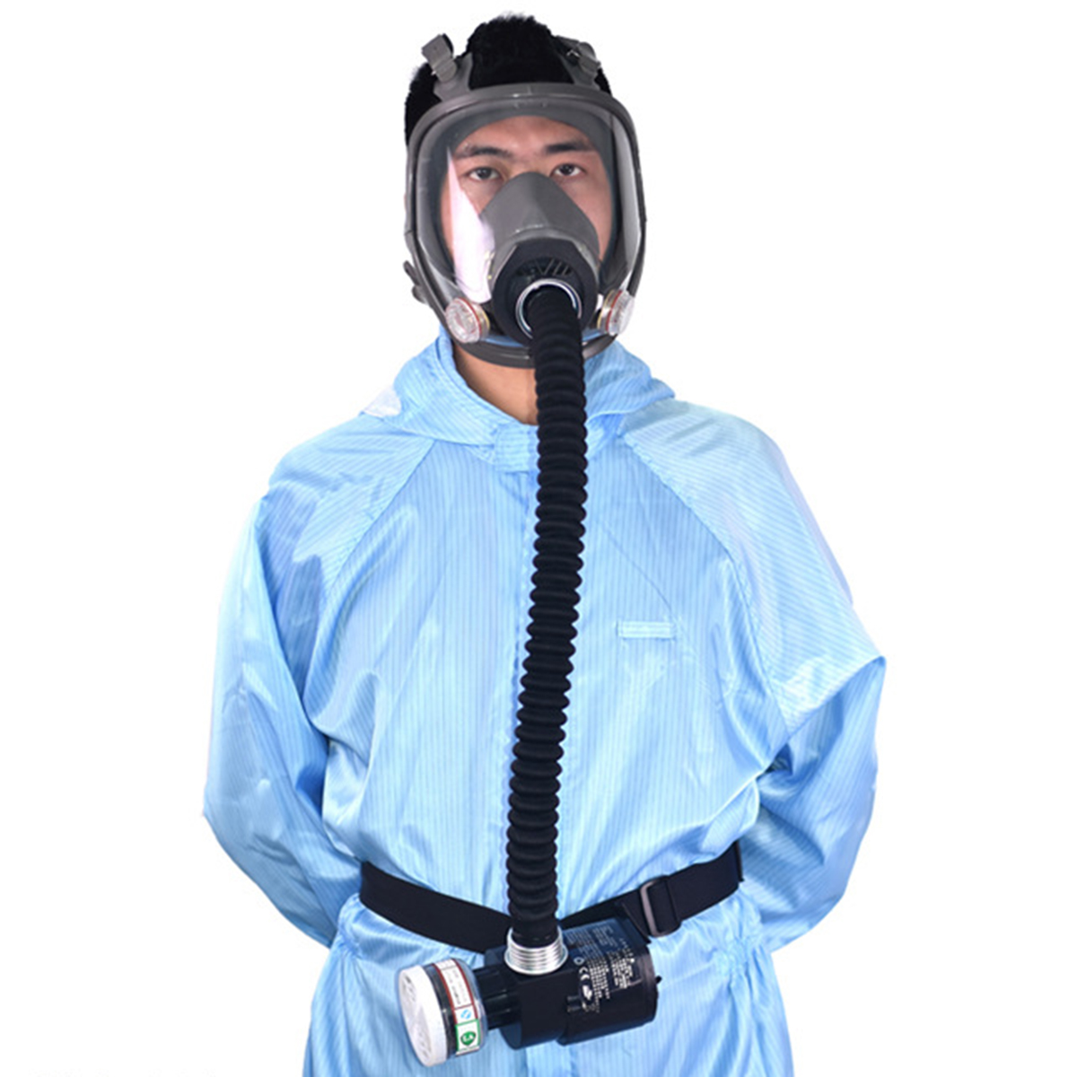 Electric-Constant-Flow-Supplied-Air-Fed-Full-Face-Gas-Mask-Spray-Painting-Tool-Respirator-System-1326170-1