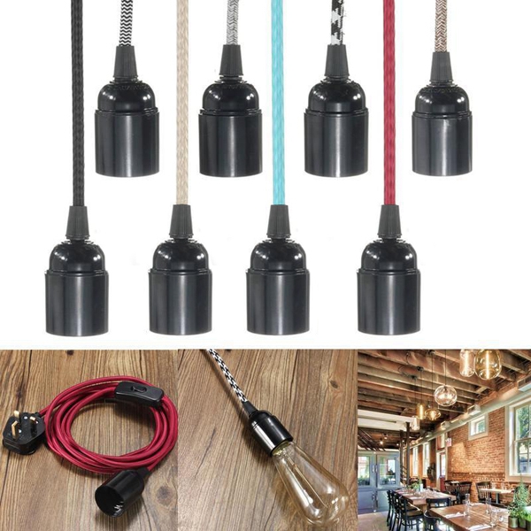 E27-4M-Fabric-Cable-UK-Plug-In-Pendant-Lamp-Light-Set-Fitting-Vintage-Bulb-Holder-Socket-1046615-2