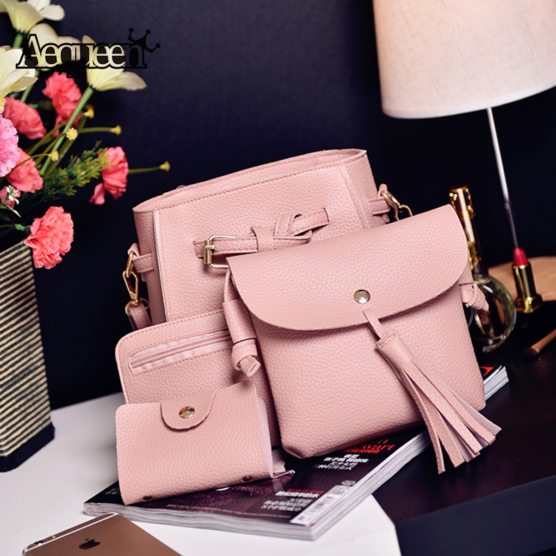 4PCS-Set-Women-PU-Leather-Large-Capacity-Crossbody-Bag-Purse-Handbag-Card-Holder-1162996-3