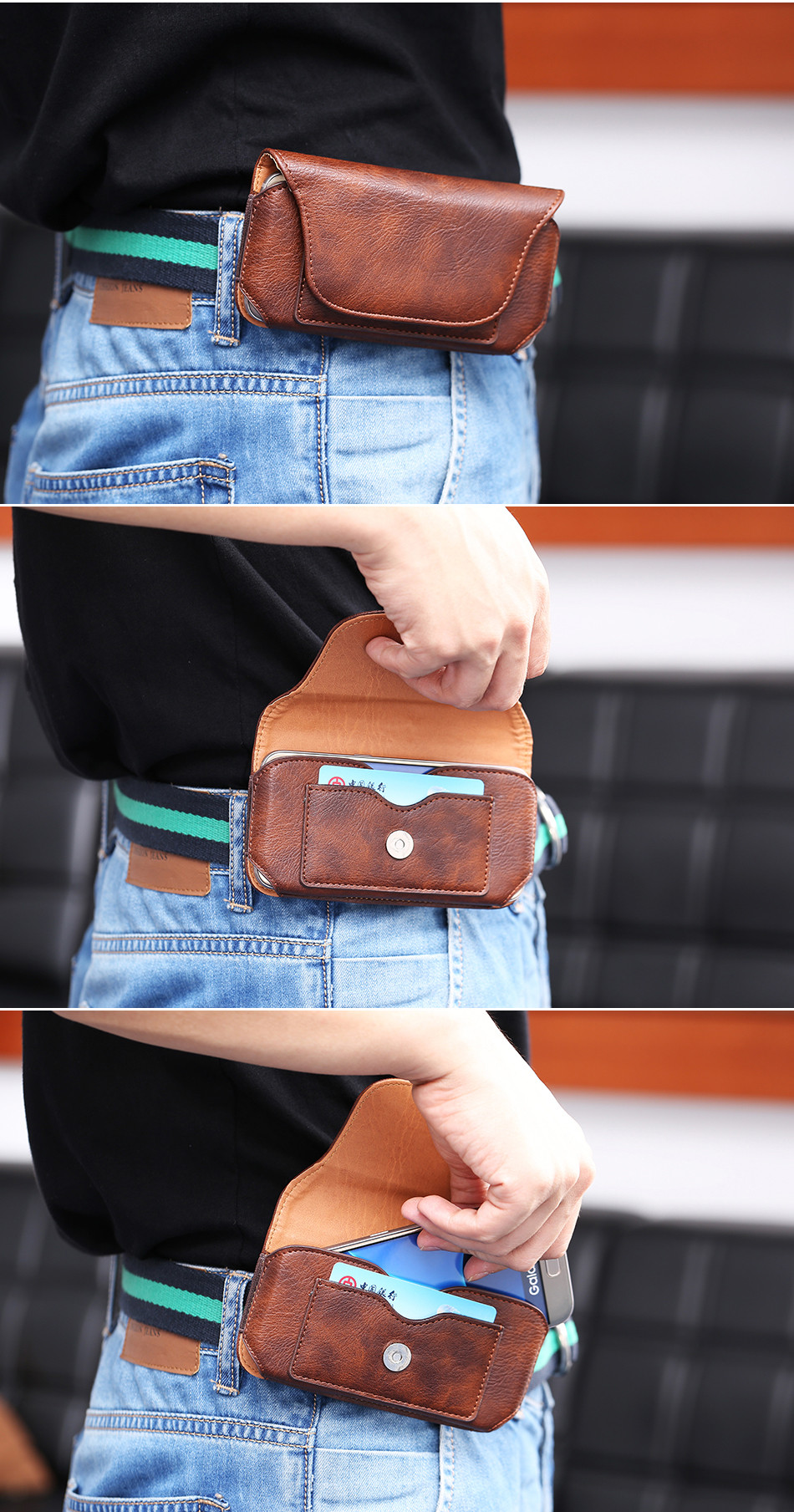 Bakeey-Vintage-Rhinoceros-Hide-Texture-Mobile-Phone-Money-Coin-Hiking-Sport-Men-Belt-Waist-Bag-Sideb-1686324-9