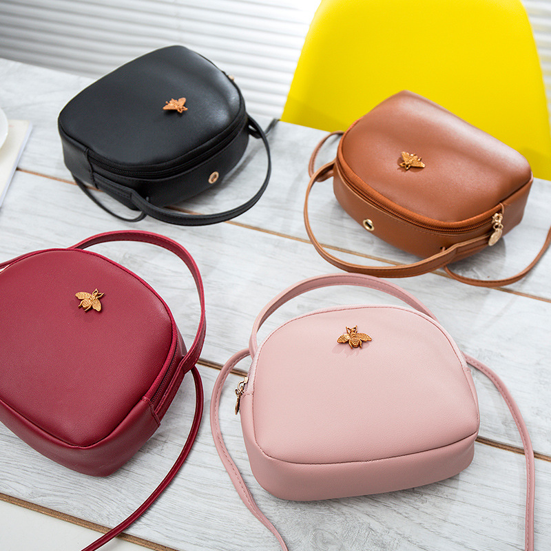 Bakeey-Women-Leisure-PU-Leather-Shoulder-Bag-Small-Round-Bag-Crossbody-Bag-with-Earphone-Hole-1394285-1