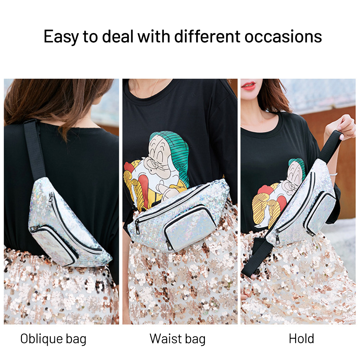 Fashion-Casual-Laser-Glitter-with-Belt-Unisex-Phone-Storage-Waist-Bag-Coin-Money-Pouch-Bag-Messenger-1666155-4