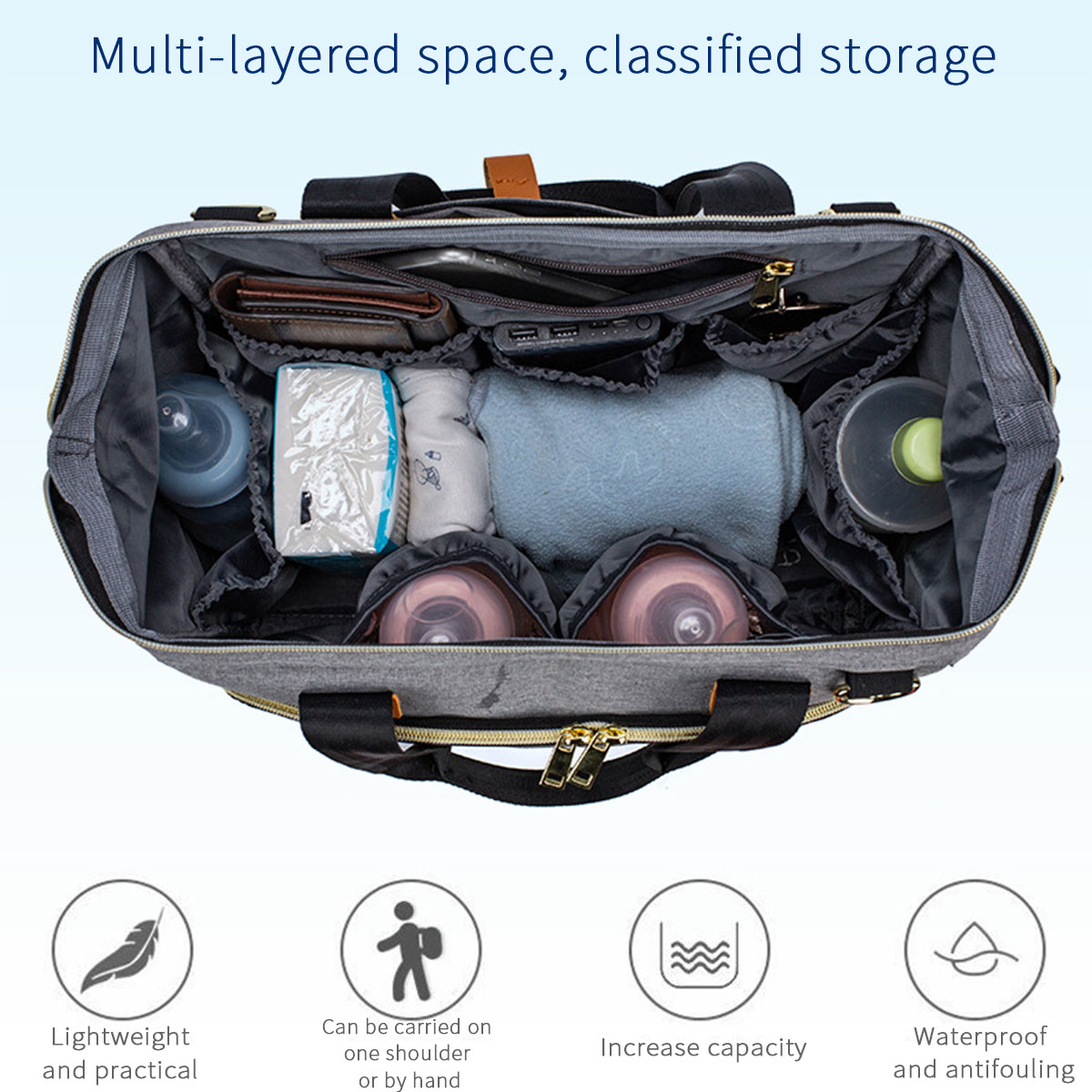LEQUEEN-Waterproof-Large-Capacity-with-Keep-Warm-Pocket-Diaper-Feeder-Macbook-Storage-Mummy-Bag-1858570-4