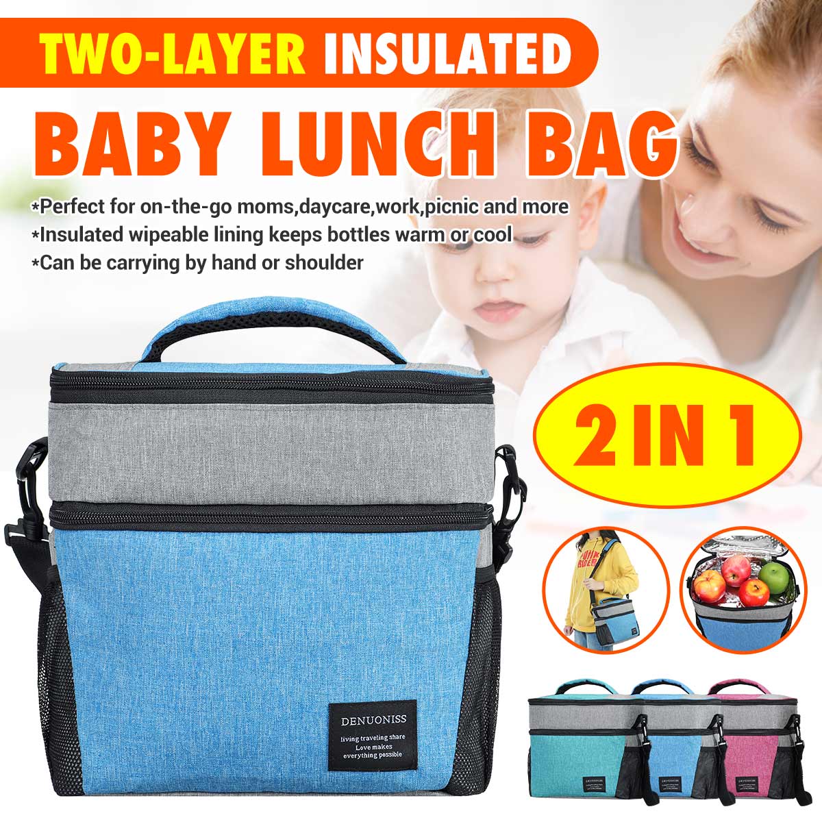Leakproof-Two-Layer-Insulated-Lunch-Bag-Picnic-Food-Storage-Bags-1863629-1