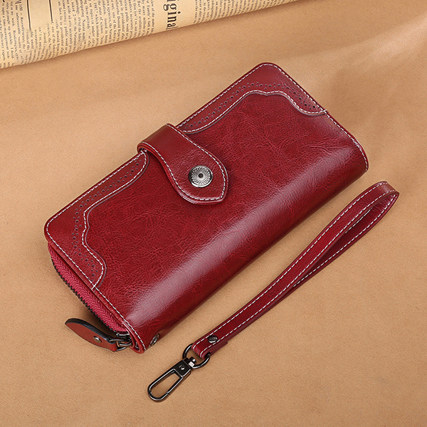 Vintage-Large-Capacity-10-Card-Slot-Genuine-Leather-Mobile-Phone-Storage-Bag-Long-Wallet-Purse-1314812-1
