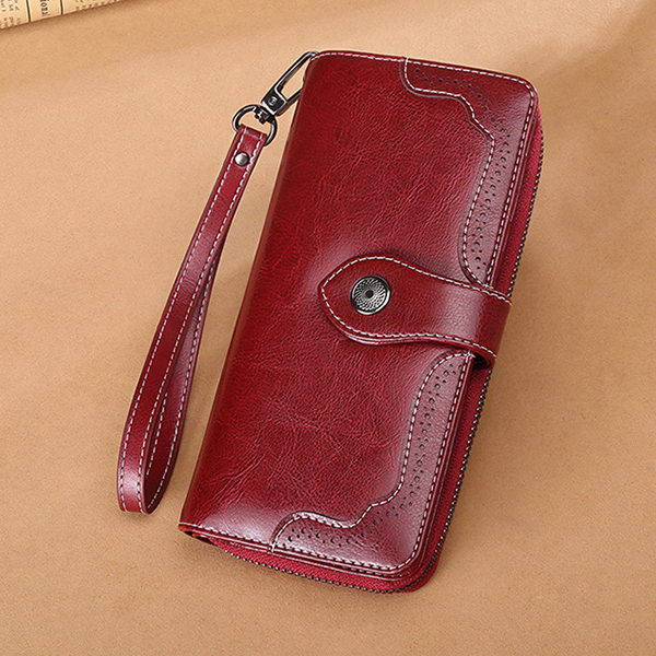 Vintage-Large-Capacity-10-Card-Slot-Genuine-Leather-Mobile-Phone-Storage-Bag-Long-Wallet-Purse-1314812-2
