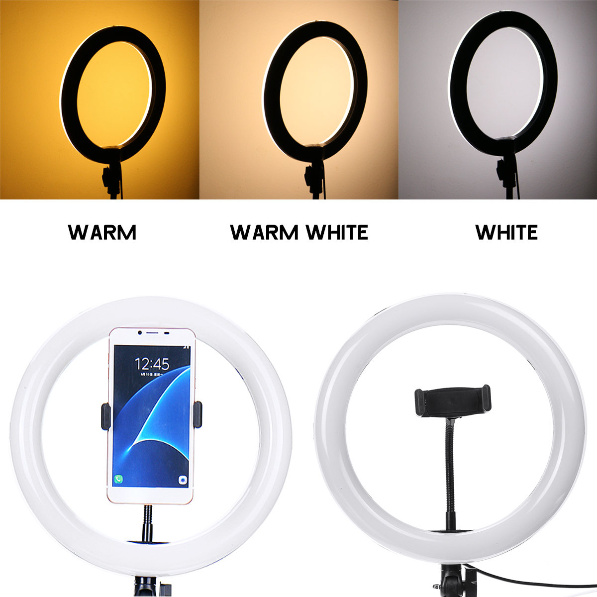 26cm-120-Lamp-Beads-LED-Ring-Light-3-Modes-Dimmable-Selfie-Light--with-Phone-Holder-for-Youtube-Stre-1716410-3