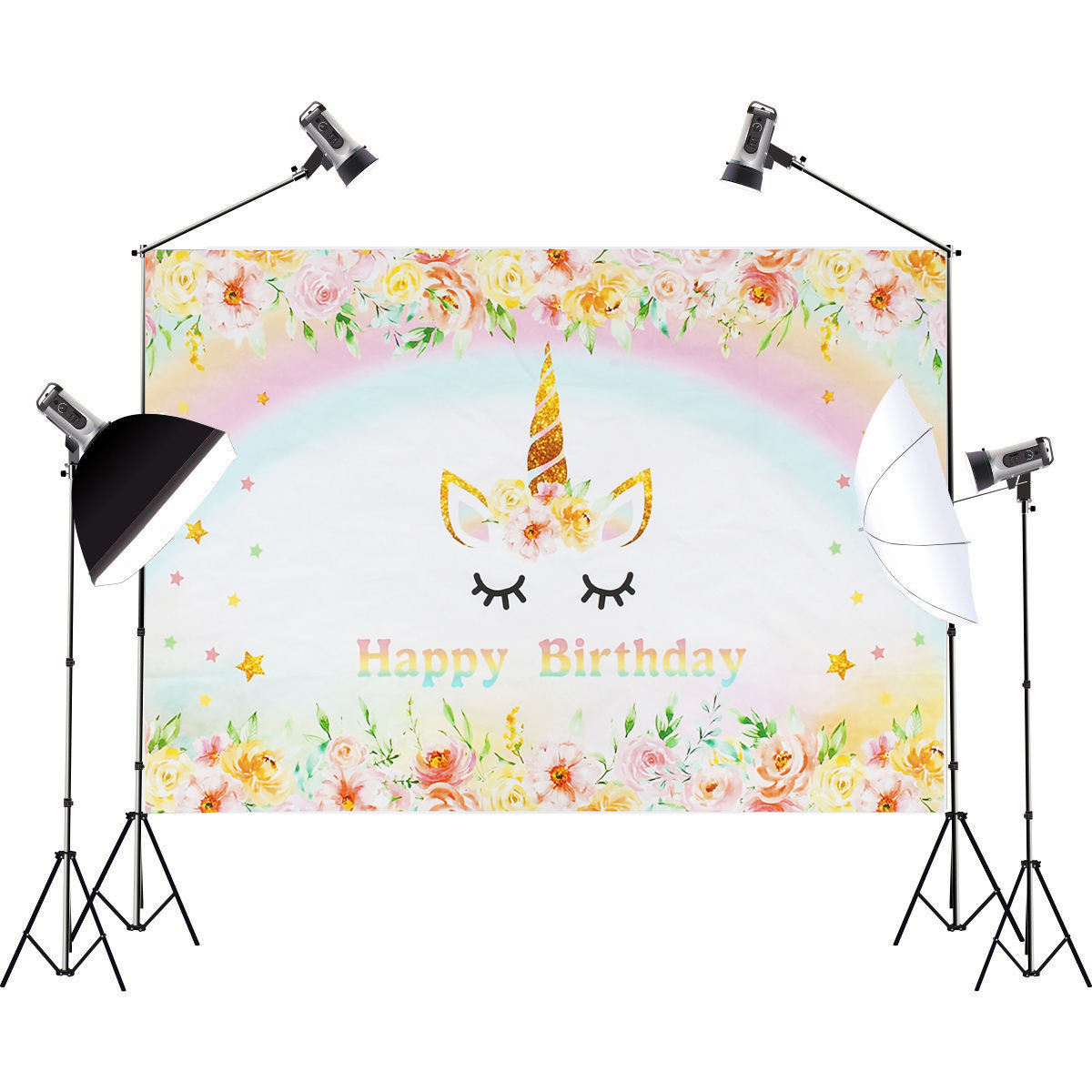 3x5FT-5x7FT-Vinyl-Gold-Unicorn-Happy-Birthday-Photography-Backdrop-Background-Studio-Prop-1447892-1