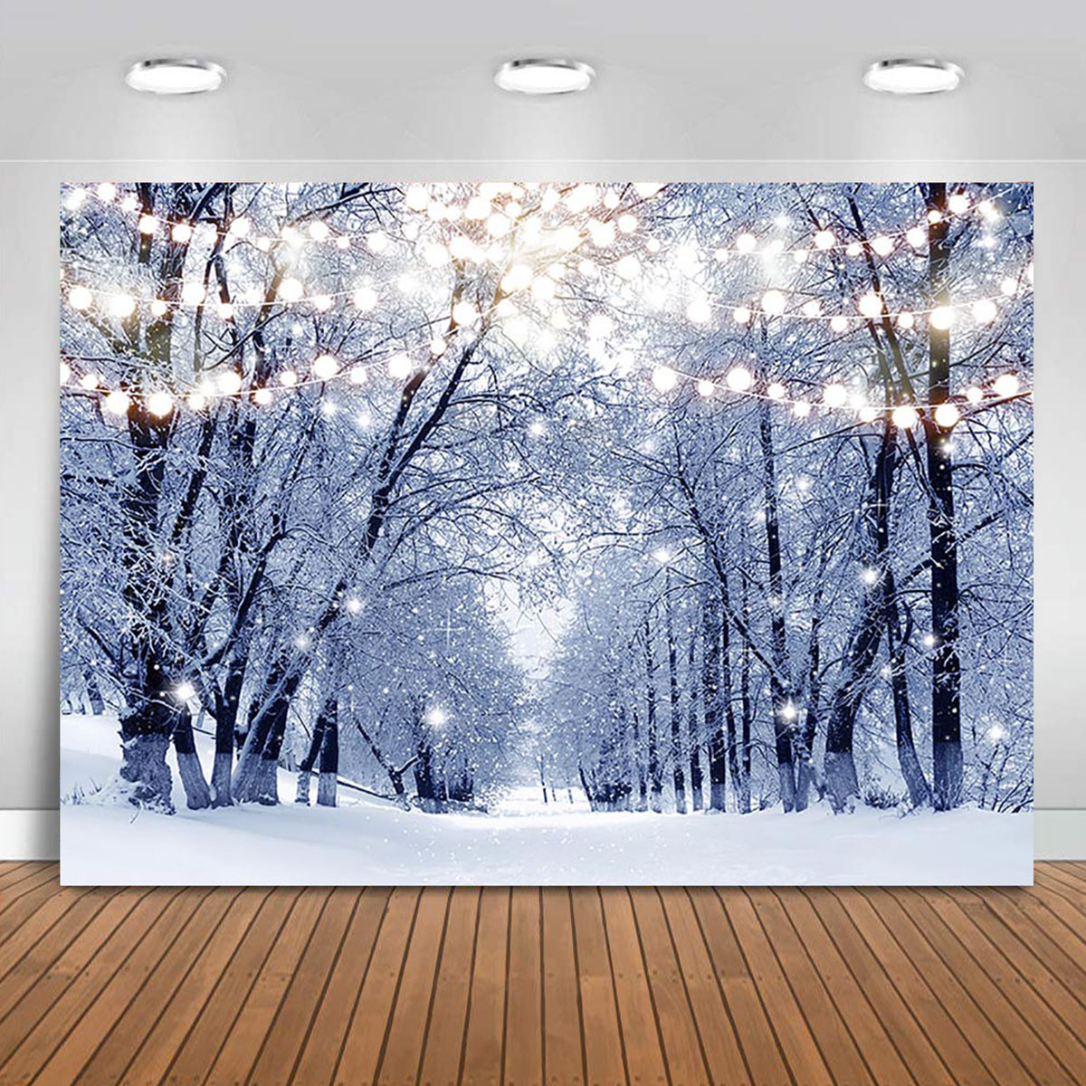 5x3FT-7x5FT-8x6FT-Light-Strip-Winter-Snow-Forest-Street-Photography-Backdrop-Background-Studio-Prop-1609475-3