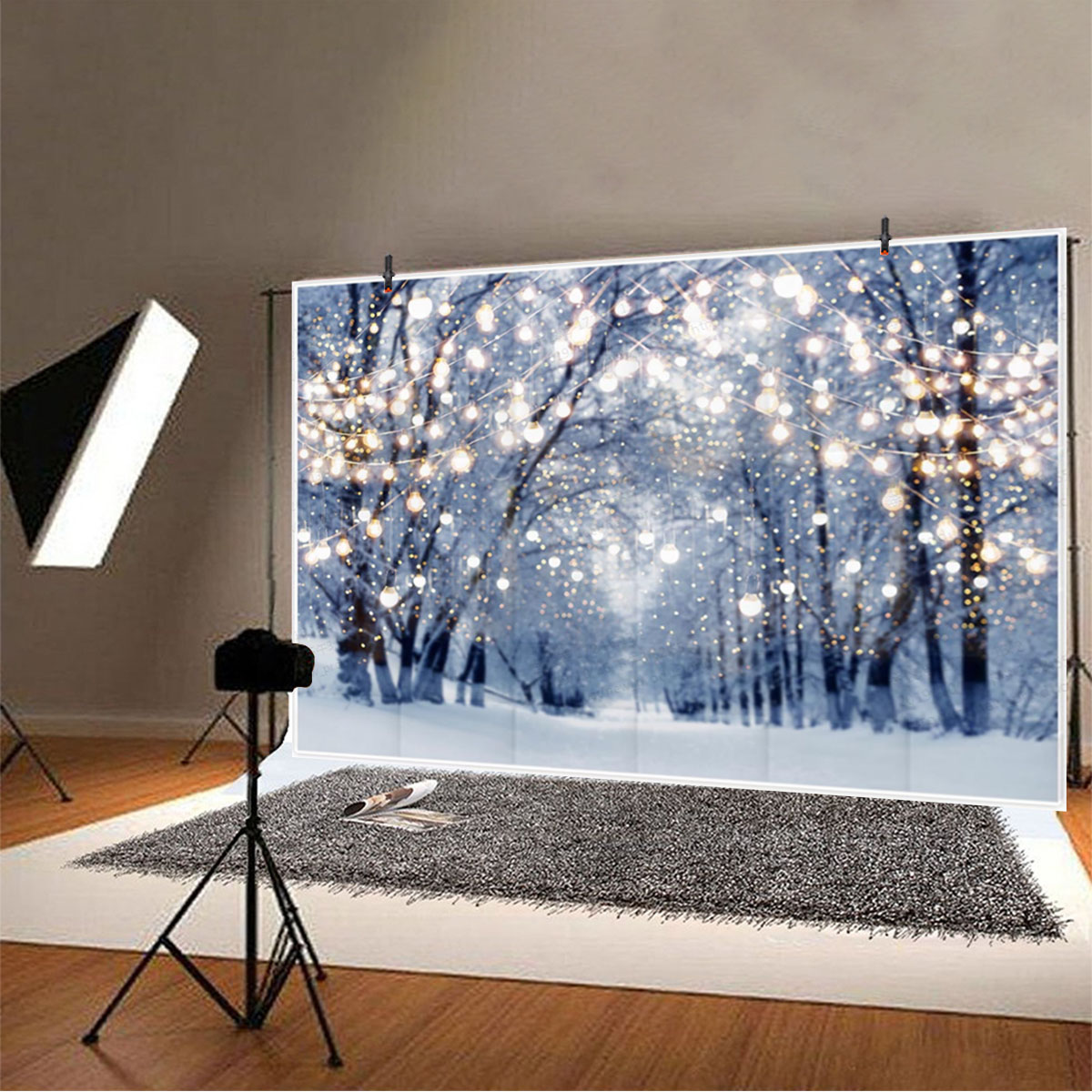 5x3FT-7x5FT-8x6FT-Light-Strip-Winter-Snow-Forest-Street-Photography-Backdrop-Background-Studio-Prop-1609475-4