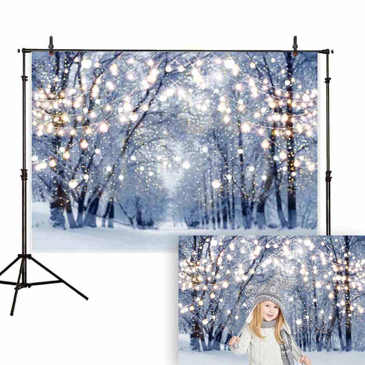 5x3FT-7x5FT-8x6FT-Light-Strip-Winter-Snow-Forest-Street-Photography-Backdrop-Background-Studio-Prop-1609475-5