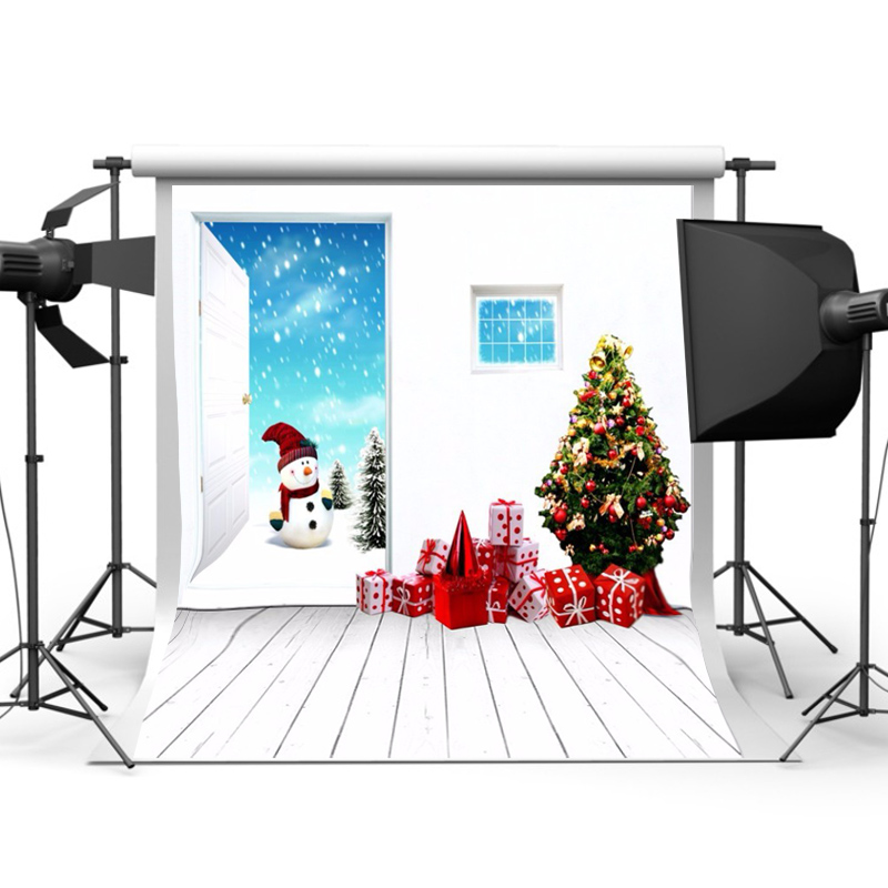 5x7FT-Vinyl-Christmas-Tree-Snowman-Photography-Backdrop-Background-Studio-Prop-1387587-1