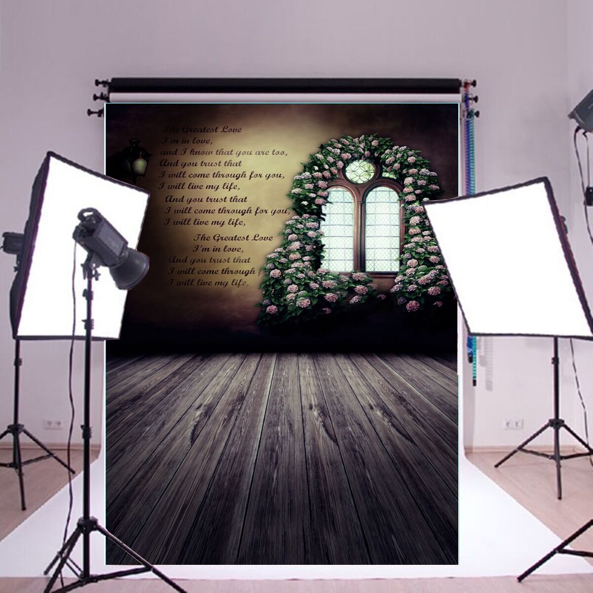 5x7ft-Vinyl-Valentines-Day-Rose-Wood-Floor-Window-Photography-Background-Backdrop-1124900-2