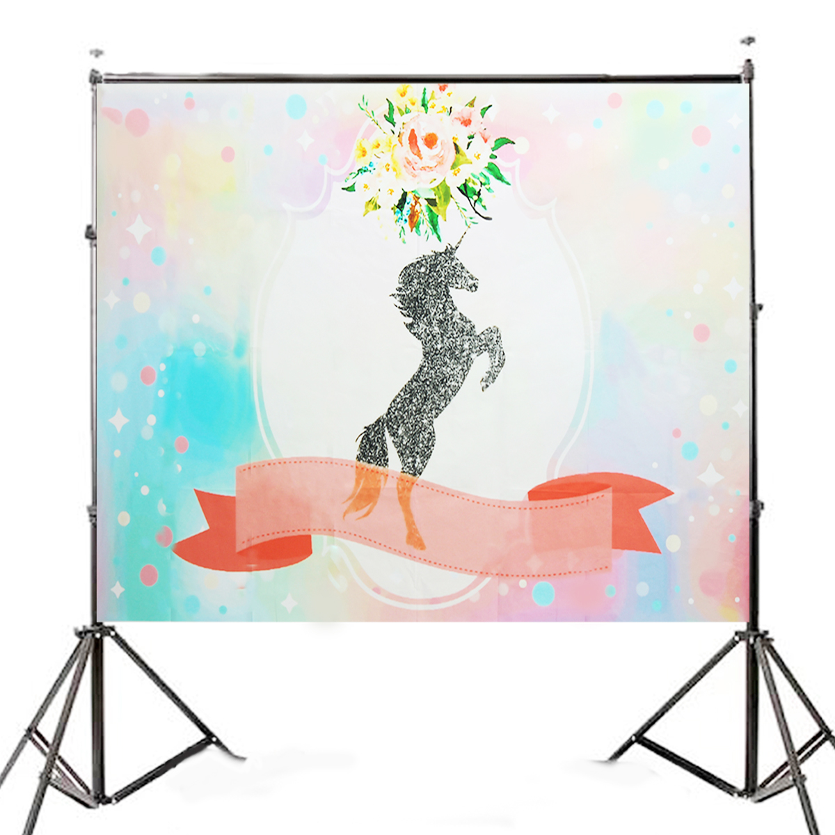 7x5ft-Silver-Unicorn-Pink-Flowers-Shower-Photography-Backdrop-Studio-Prop-Background-1291333-1