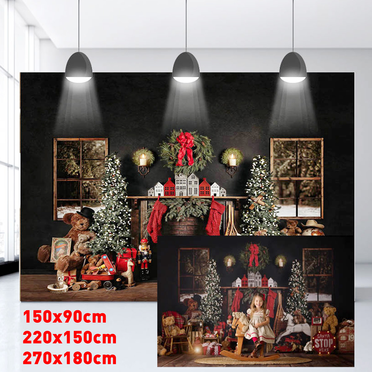 Christmas-Tree-Fireplace-Gifts-Backdrop-Winter-Children-Photography-Background-Cloth-Studio-Props-1759425-3