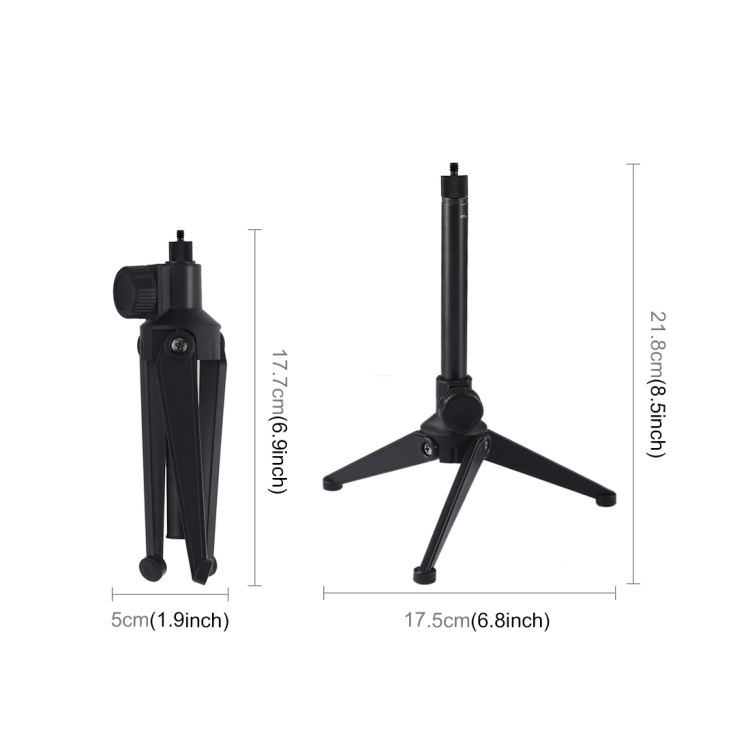 PULUZ-PU408-22cm-Desktop-Adjustable-Tripod-Stand-Selfie-Stick-LED-Ring-Light-Mount-Holder-for-Live-B-1686010-6