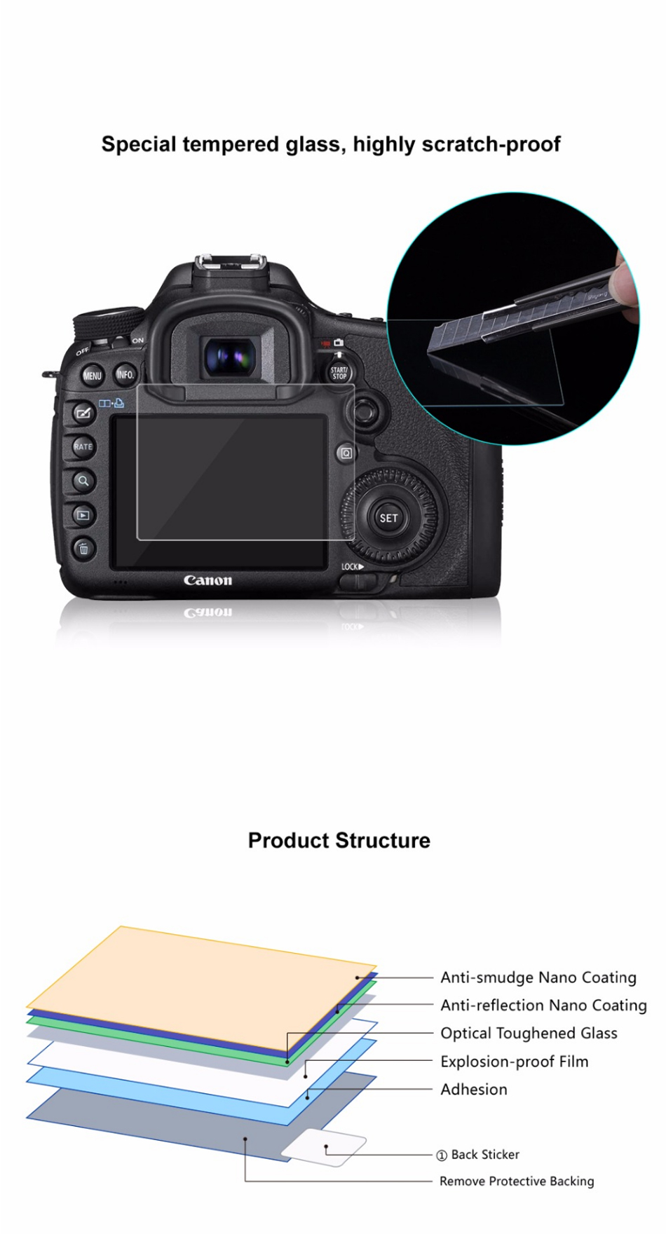 PULUZ-PU5501-25D-Curved-Edge-9H-Surface-Hardness-Tempered-Glass-Screen-Protector-for-Canon-5D-Mark-I-1198862-2