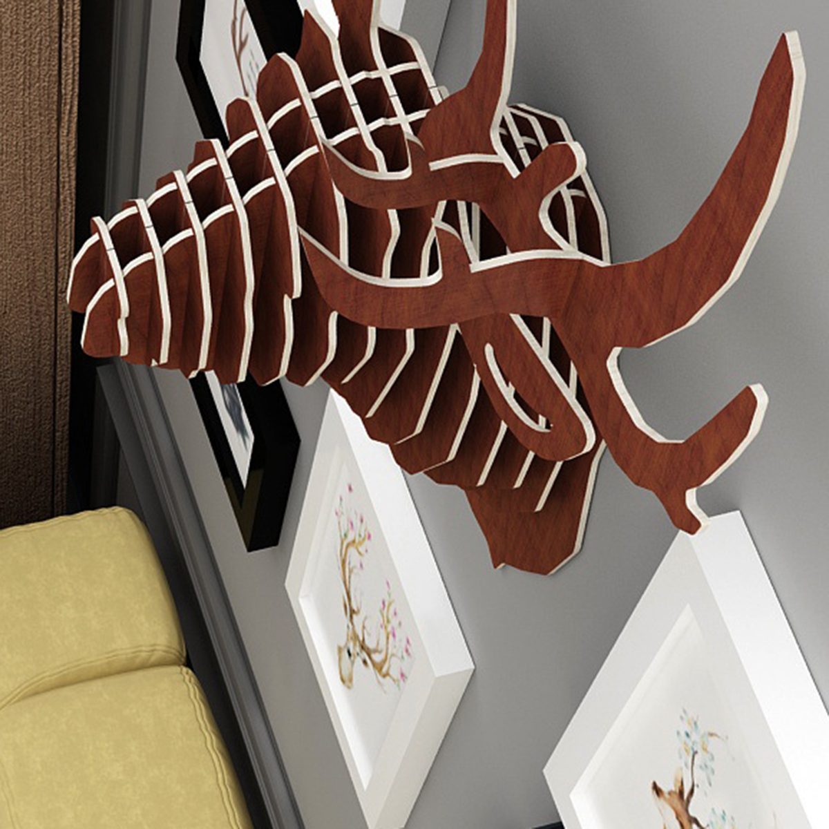 Photo-Picture-Frames-Wall-Mount-11-Piece-Set-Art-Home-Decoration-Letter-Deer-1821316-12