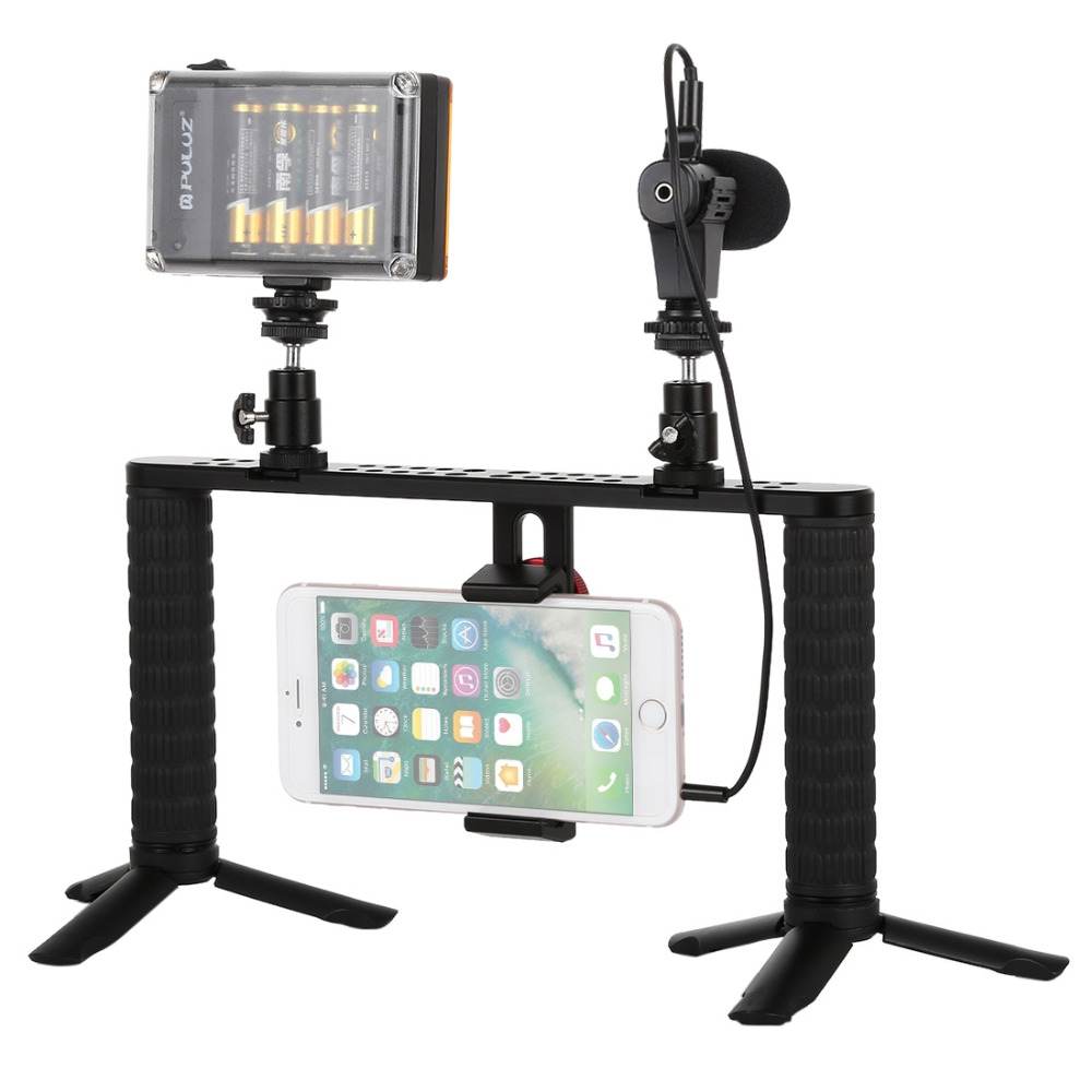 Puluz-PKT3024-4-in-1-Video-Rig-Stabilizer-Grip-Microphone-Video-Light-Tripod-for-Mobile-Phone-1389932-2