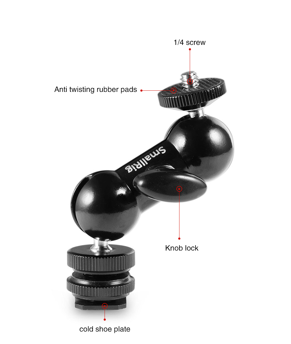 SmallRig-1135-Magic-Arms-Cool-Ball-Head-V1-Multifunction-Double-Ball-Head-with-Shoe-Mount--14-inch-S-1741314-4