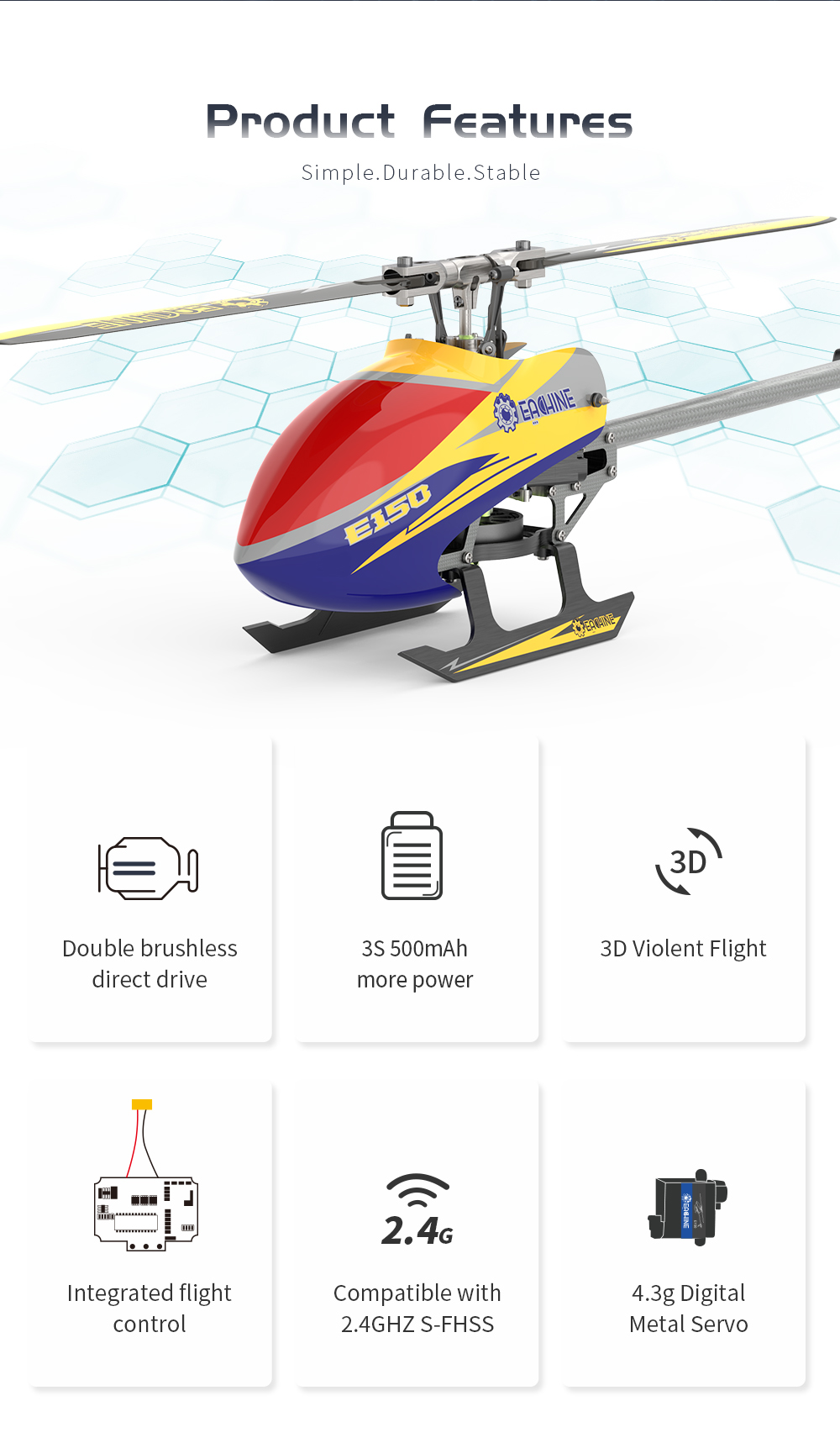 Eachine-E150-24G-6CH-6-Axis-Gyro-3D6G-Dual-Brushless-Direct-Drive-Motor-Flybarless-RC-Helicopter-RTF-1900368-2