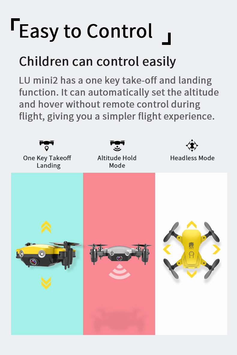 XLURC-LU-Mini-2-WiFi-FPV-With-4K-HD-Camera-Altitude-Hold-Mode-RC-Drone-Quadcopter-RTF-1722826-2